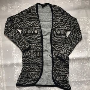 Long open cardigan